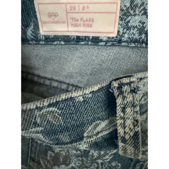 Gap × LoveShackFancy High Rise Floral ‘70s Flare Jeans - Size 29 - Picture 5 of 5